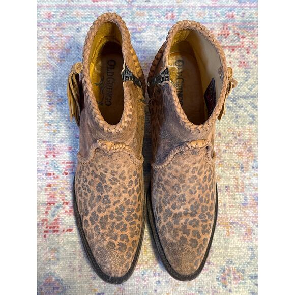 Old Gringo Adela Women's 9 Leopard Fringe Distressed Leather Ankle Boots - Picture 10 of 10